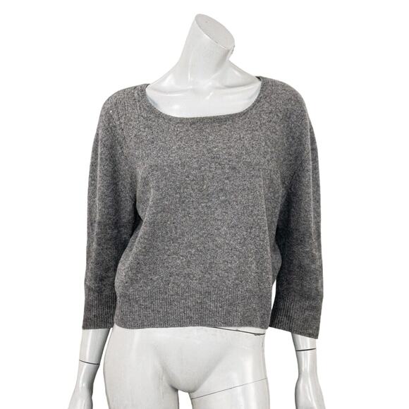 Raquel Allegra Women's Distroyed ripped 100% Cashmere Sweater in Gray sz 3 - Picture 4 of 13